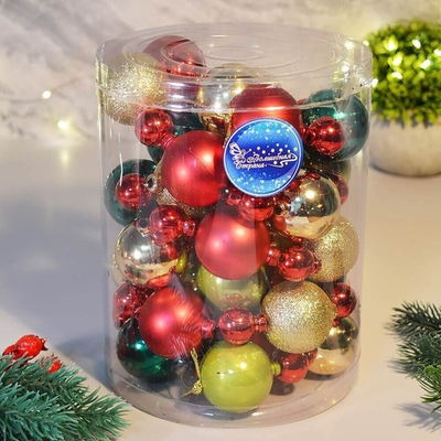 Бусы на елку "Новогодние" бусины 35шт 2см, 36шт 4см, длина 2,4м, цвет красно-зеленый