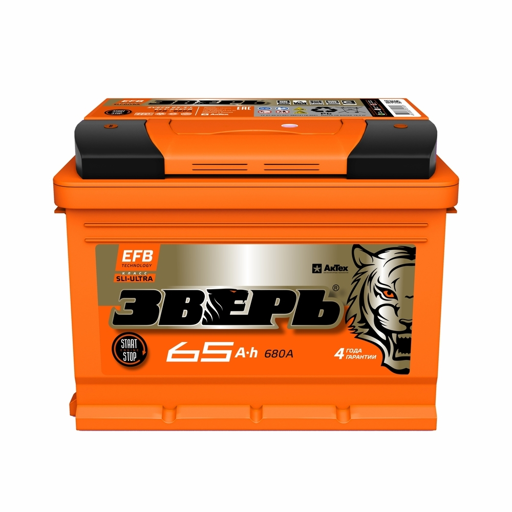 Аккумулятор 6СТ-65 А.ч.,  п.п., L+, ЗВЕРЬ