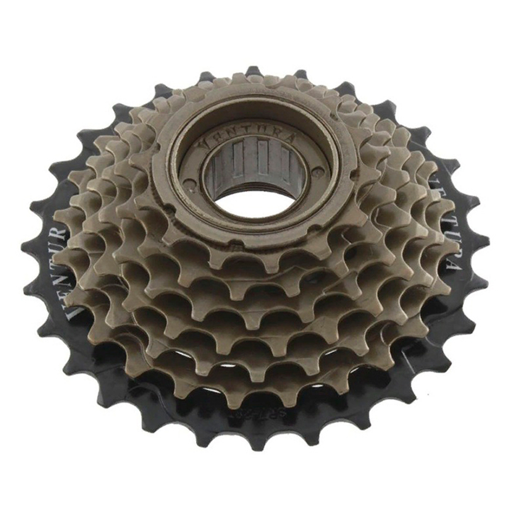 Кассета трещ. 5ск.  5х14-28 черно-коричн. HG-копия SHIMANO-совместимая VENTURA