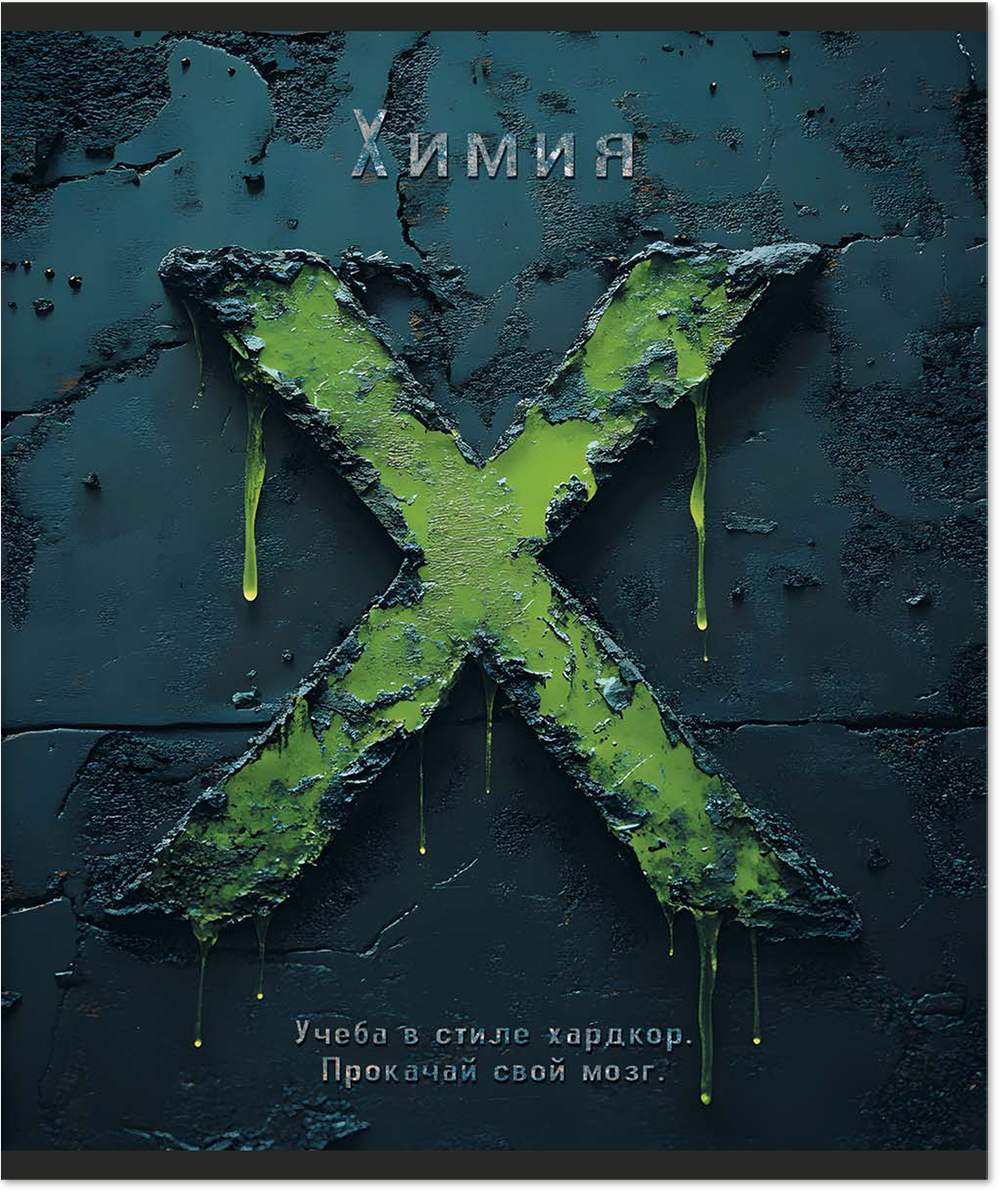 Тетрадь предметная 48 л., HARDCORE ХИМИЯ, клетка