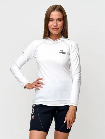 Футболка рашгард лонгслив Sargan Скелетон-Сап Худи UPF 50+ белый
