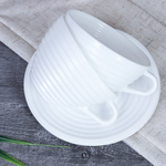 Чайная пара 230мл белая рифленая / N-BWB230BWBD60-6 (WHITE)
