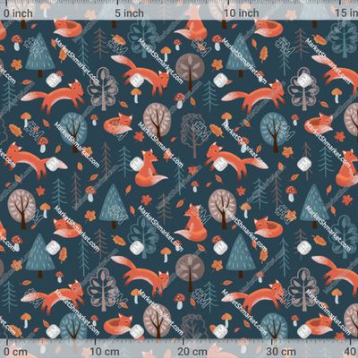 Лисы в осеннем лесу на тёмном фоне by GalinaYarygina_Galo4ka555 566 DPI