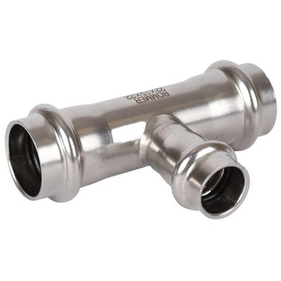 ROMMER Тройник переходной 22x15x22 из нержавеющей стали прессовой