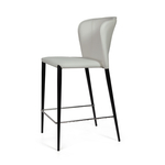 Стул полубарный Albert, кожа белый