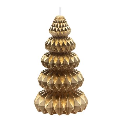 Свеча декоративная 19см Tkano New Year Essential Origami бежевая