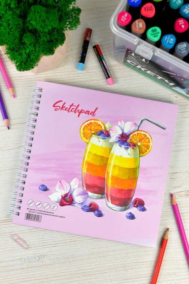 Скетчпад 195х195 мм, 80 л, блок - белый офсет 100 г/м², арт. 62842