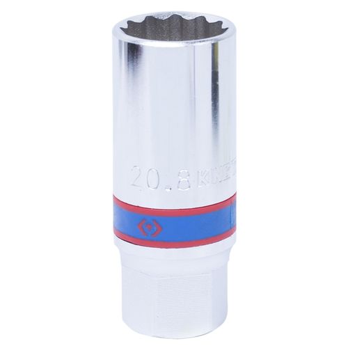 KING TONY (463021R) Головка свечная двенадцатигранная 1/2", 21 мм, резиновый фиксатор