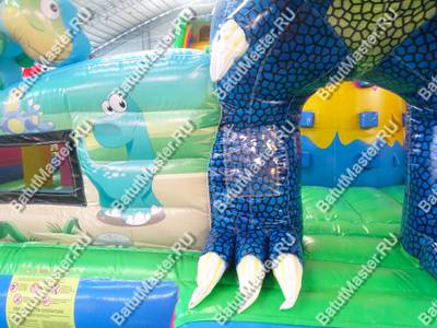 Надувной батут "Хамелеон и динозавры" 17*9*9 м, 2 модуля