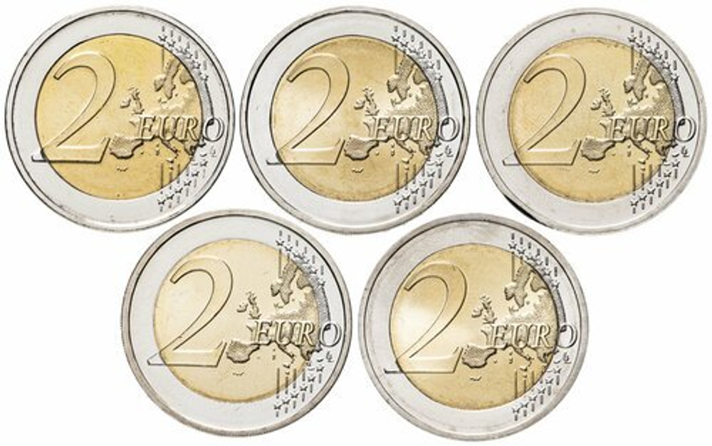 Германия и Франция 2 евро 2013 Елисейский договор 6 монет UNC