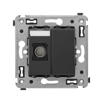 Розетка TV одиночная в стену, "Avanti", "Черный матовый"