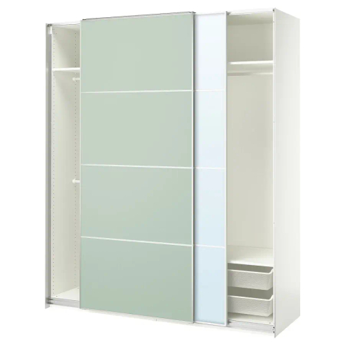 Шкаф - PAX / MEHAMN/AULI  IKEA/ ПАКС / МЕХАМН/ АУЛИ   ИКЕА, 236х200  см, белый