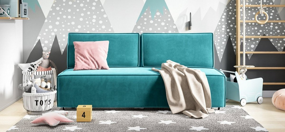 Диван Норд мини Велюр Монолит зеленый (последний экземпляр)