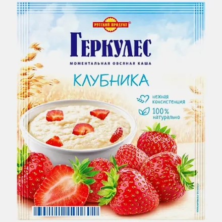 Каша Геркулес овсяная с клубникой 35г