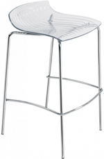 Табурет прозрачный барный Papatya X-Treme BSS, хромированный, прозрачный