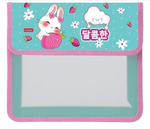 Папка для тетрадей А5ф пластиковая на липучке "Зайки на полянке" (Хатбер)