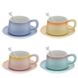 GAEM Кружка с блюдцем и ложкой, 250 мл, L16 W15 H8 см, 4в.