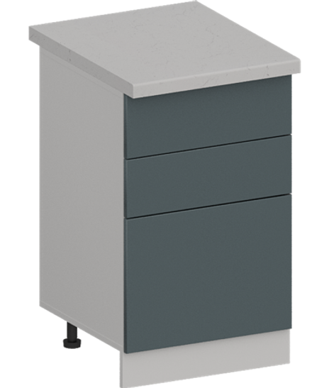 Кухня Модуль ШН3Я 500 Белый / Бирюзовая мята