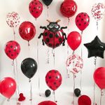 Шар (30"/76 см) Фигура, Божья коровка, Красный 1 шт.