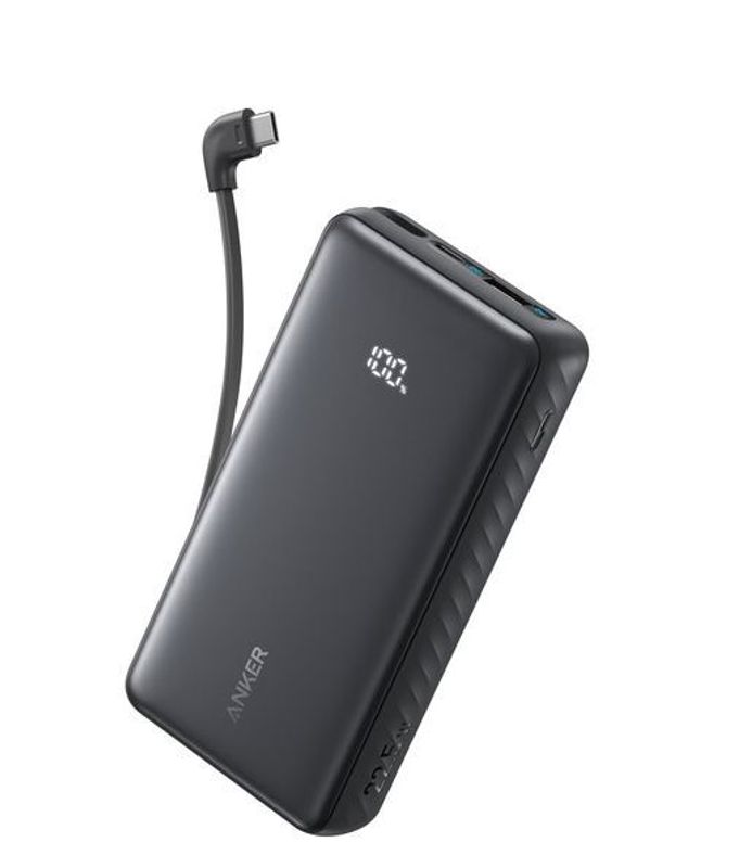 Внешний аккумулятор Anker Zolo Power Bank 20000 mAh 22,5W черный (2 USB-C, 1 USB-A) (Built-In USB-C Cable)