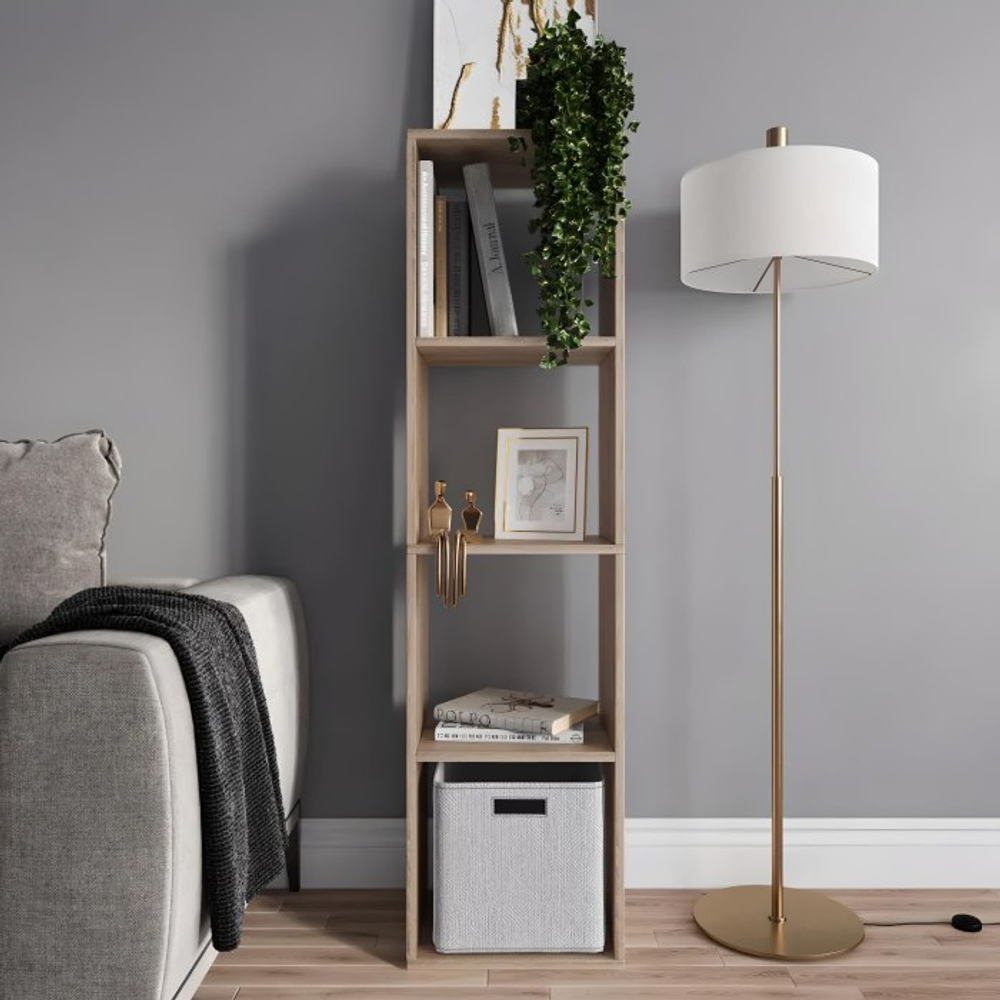 Стеллаж ФОРА 4Л, 41*38*146 см, дуб беленый