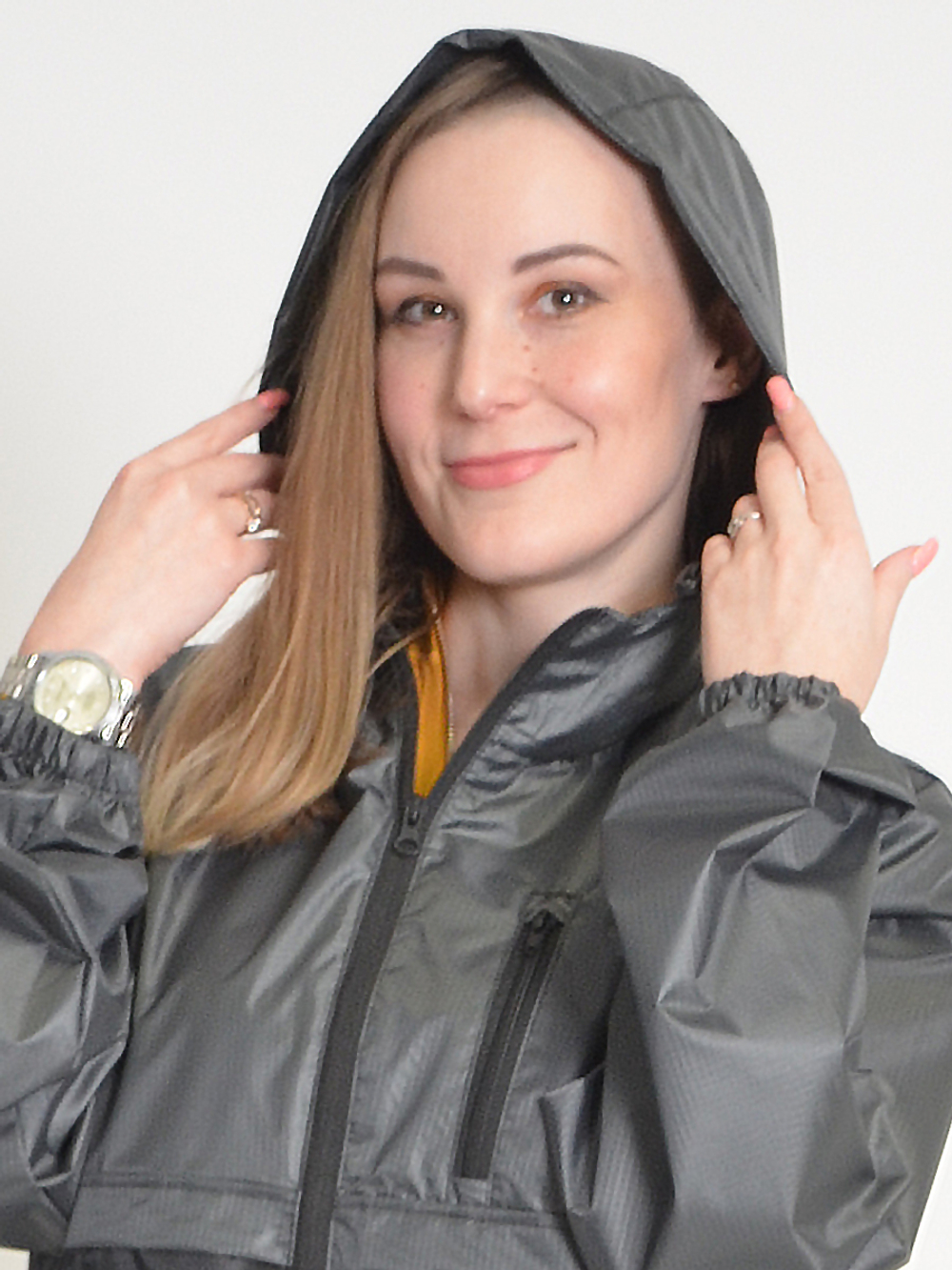 Спортивный костюм Prival Ветровлагозащитный женский, чёрный+серый