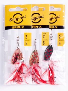 Блесны вращ. Lucky John SPIN X ROUND 02 5,0г CR/GR/SR 3шт. набор