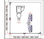 Душевой уголок Cezares Elena W-ASH-2 90x90 ELENA-W-AS-2-90-C-Cr профиль Хром стекло прозрачное