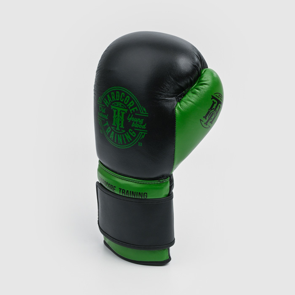 Боксерские перчатки Hardcore Training Premium Black\Green