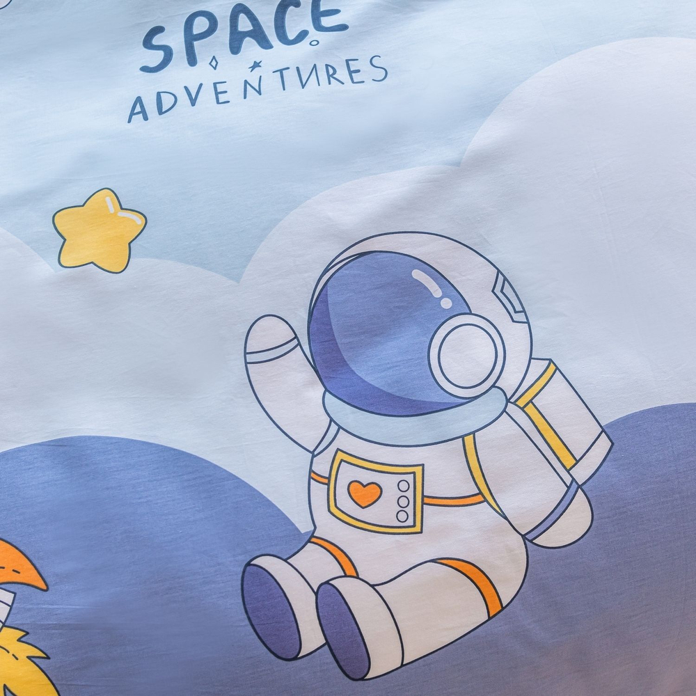 Комплект постельного белья на резинке Сатин Люкс KIDS 100% хлопок CDKR065 1.5-спальный наволочки 50x70