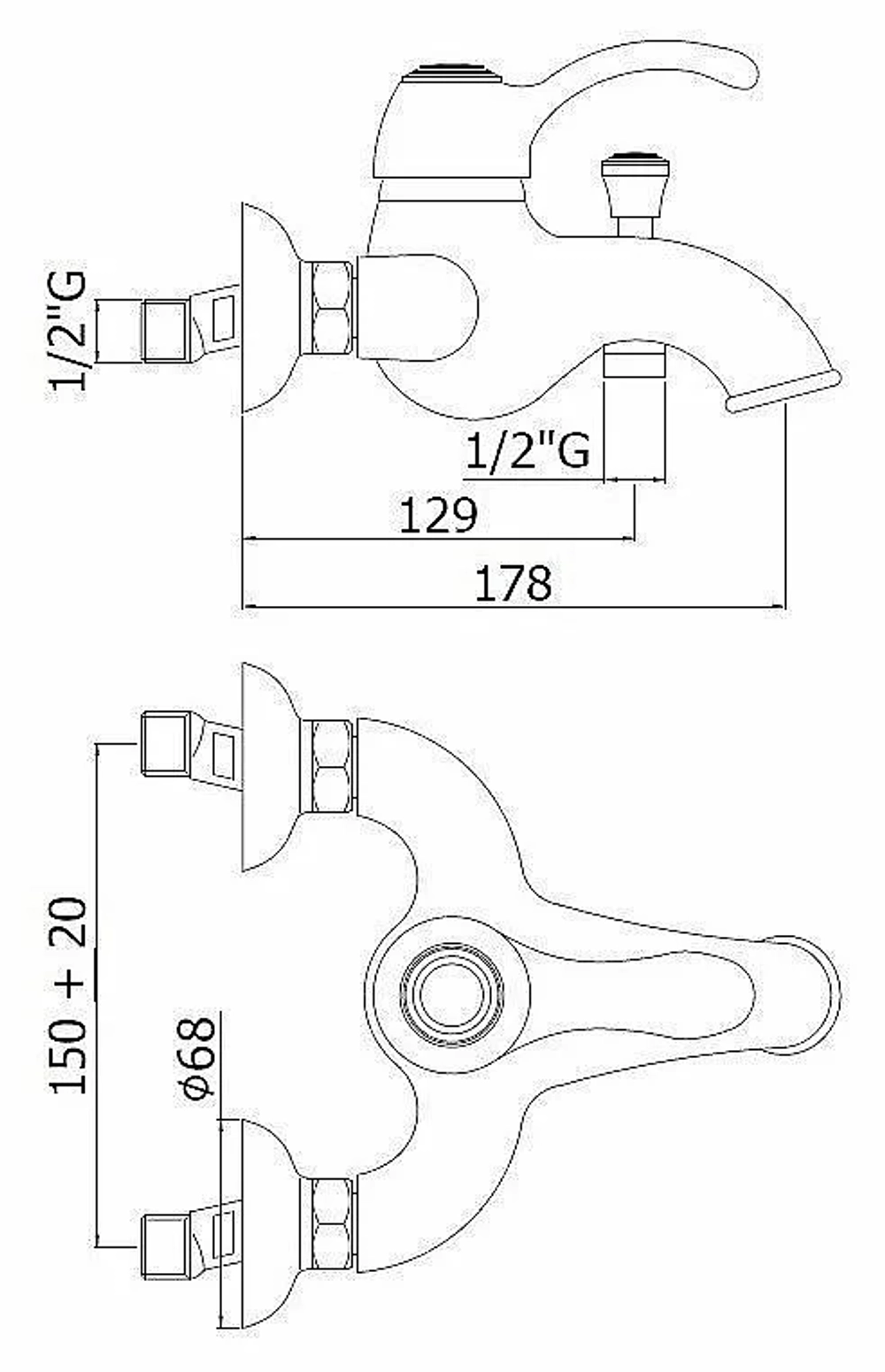 Смеситель для ванны Paffoni Flavia FA022CR