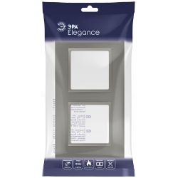 Рамка для розеток и выключателей ЭРА Elegance 14-5012-16 Classic, на 2 поста, титан | Эра Elegance