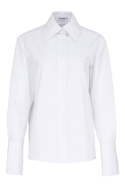 Рубашка с широкими манжетами белая