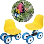 Стул садовый на 4-Х колесах для прополки и работы в саду 44*24*53см с поворотным механизмом(360°), мягкое сиденье