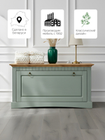 Скамья в прихожую Неаполь 93х50х39 см из массива сосны, деревянная обувница, эвкалипт антик