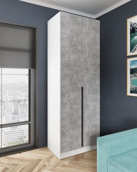 Шкаф Микон Мадрид, ЛДСП, двухдверный, белый/ателье светлое