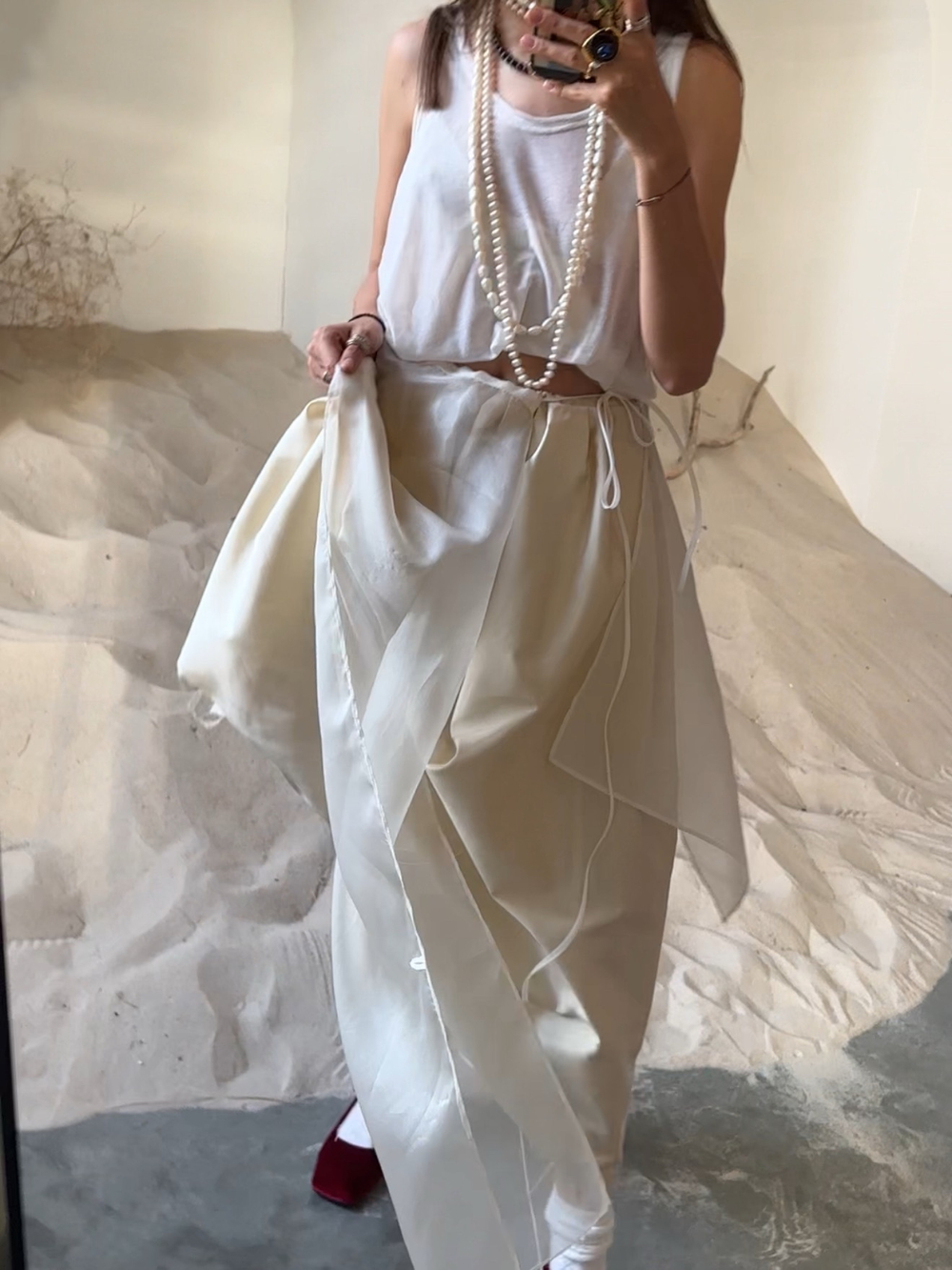 Баска-фартук/топ молочный