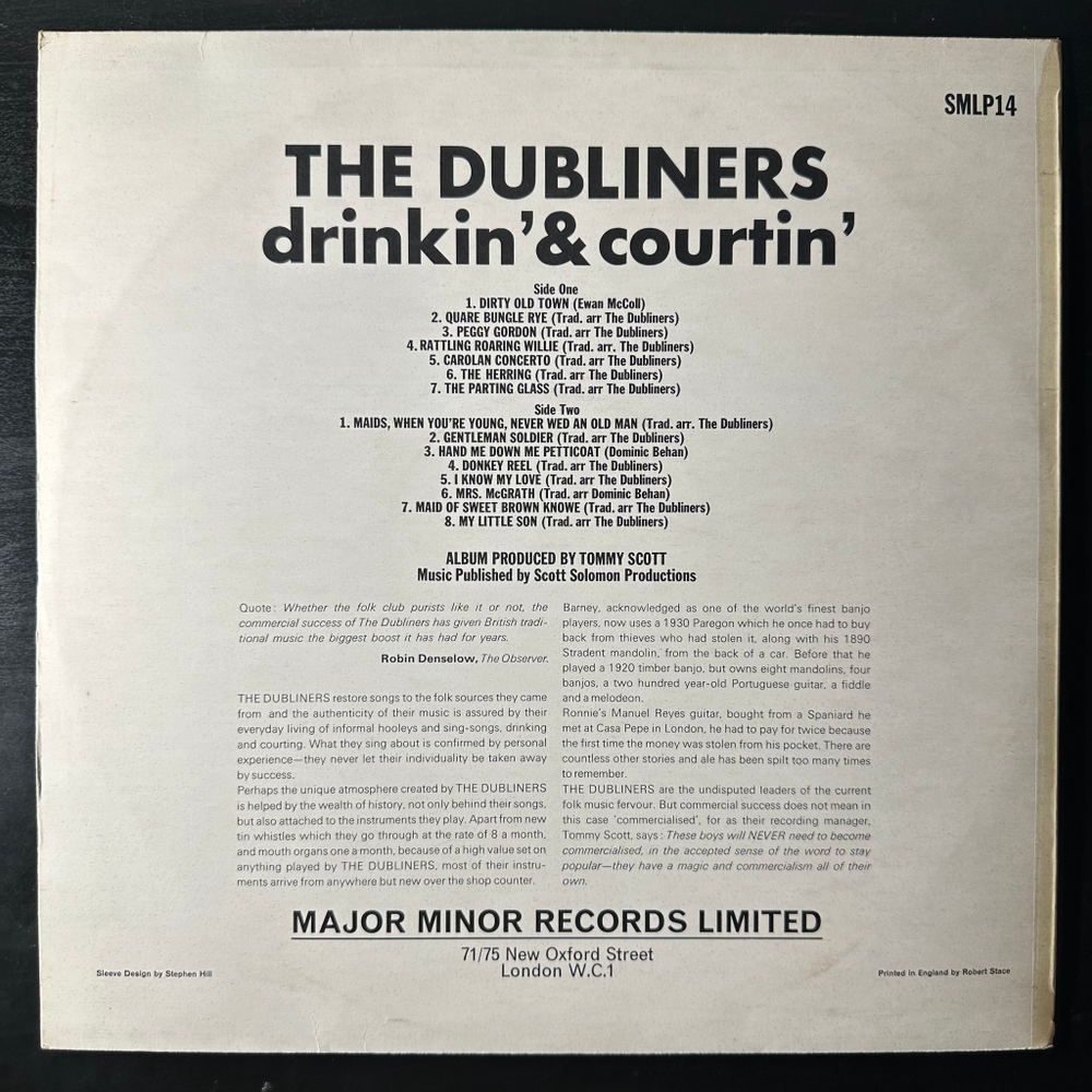 The Dubliners ‎– Drinkin' & Courtin' (Англия 1968г.)