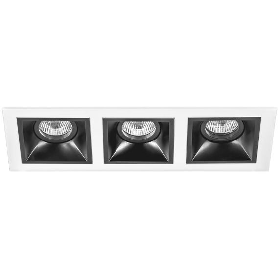 Комплект из светильников и рамки Lightstar Domino Quadro (214536+214507+214507+214507) D536070707