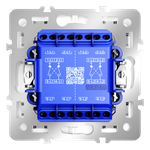 Перекрестный переключатель встраиваемый VOLTUM S70 двухклавишный 10А, (белый глянцевый)