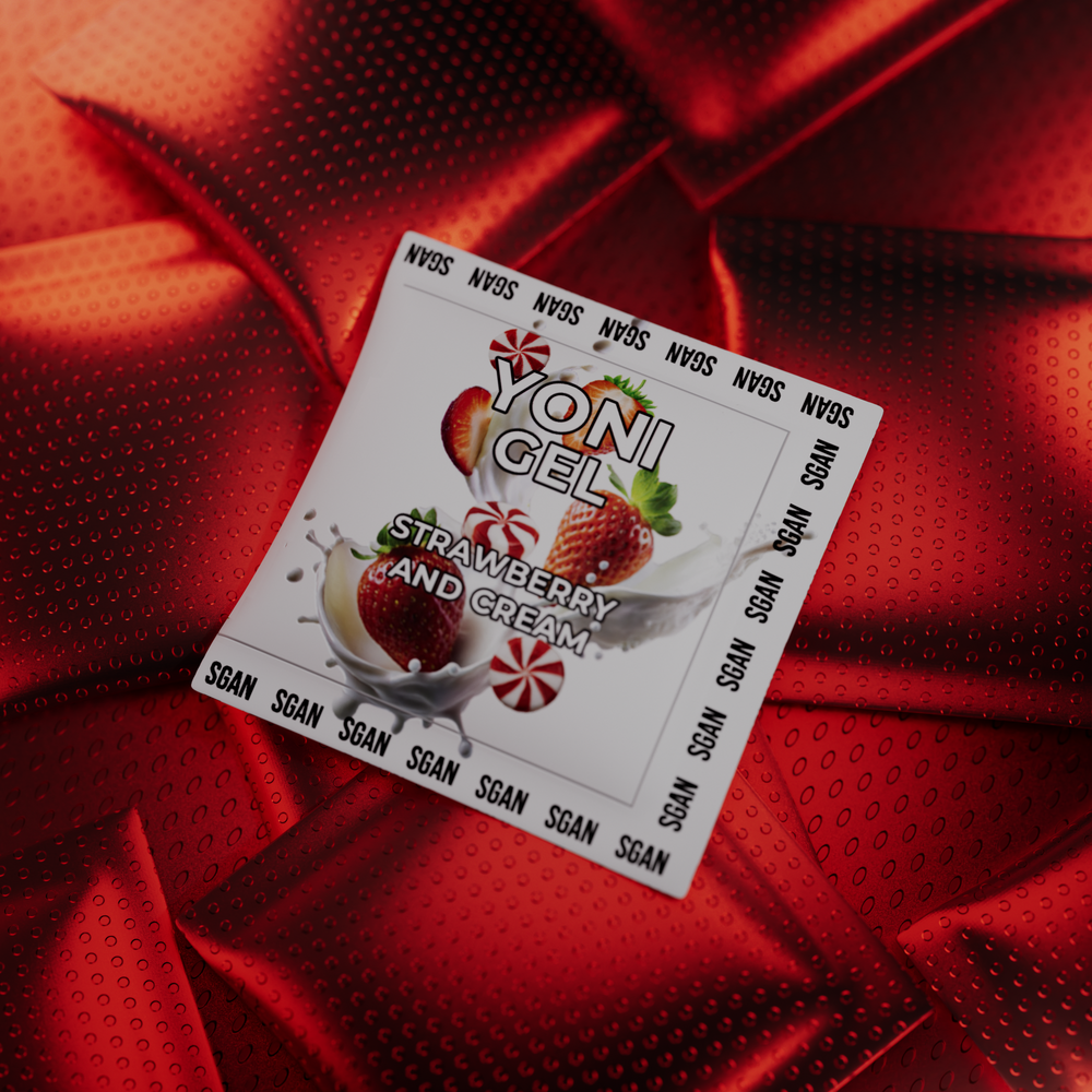 САШЕ Лубрикант для орального секса SGAN YONI GEL со вкусом клубники со сливками, 5 мл