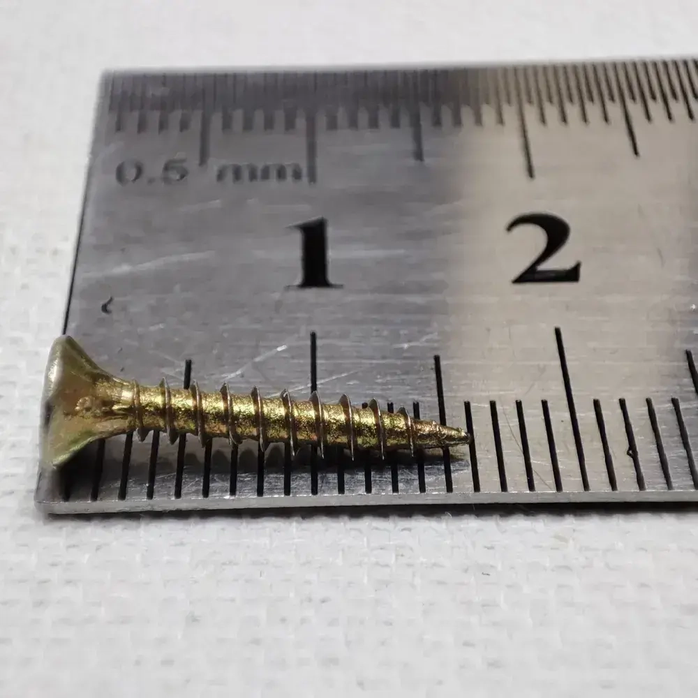 Шуруп - саморез 2,5*16мм (цвет - желтый цинк) - 50 штук - шлиц Pz-1