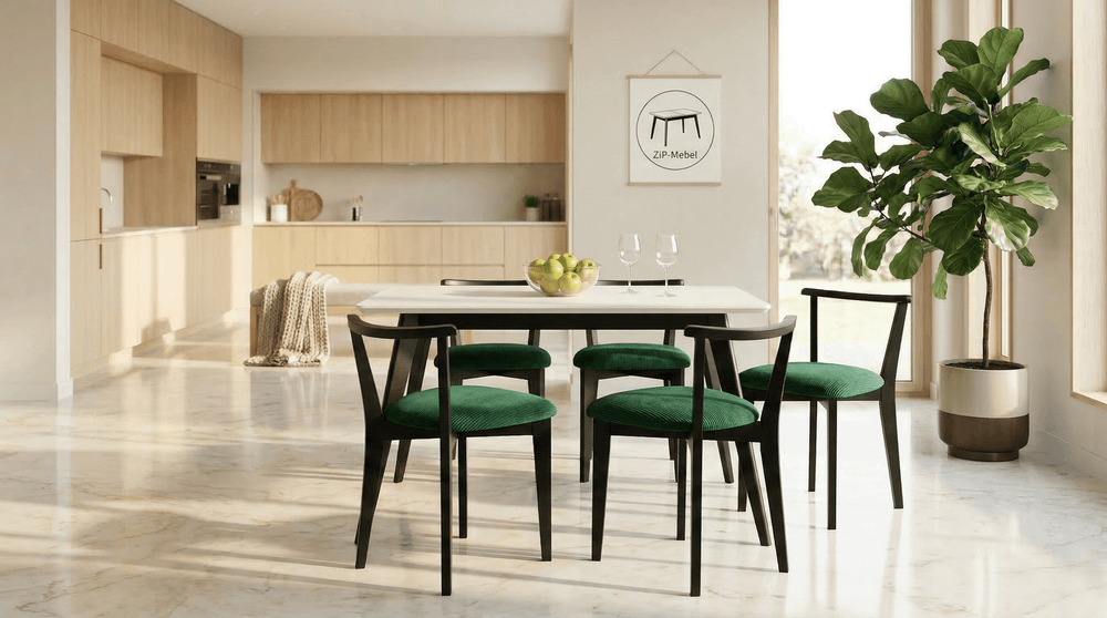 Стол Zip-mebel Сканди 120 чёрное дерево/слоновая кость