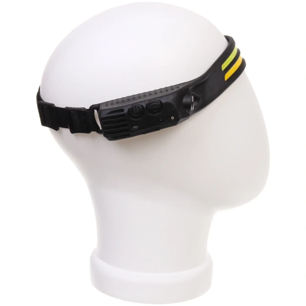 Фонарь налобный светодиодный 2COB + 1W 6 режимов. аккумуляторная батарея 1200mAh, USB