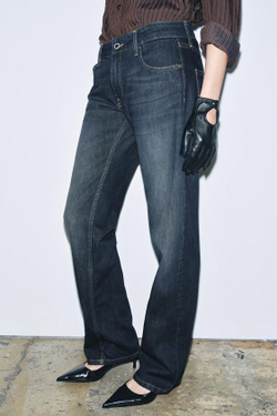 ZARA ДЖИНСЫ ПРЯМОГО КРОЯ С НИЗКОЙ ПОСАДКОЙ — ZW COLLECTION, СИНИЙ