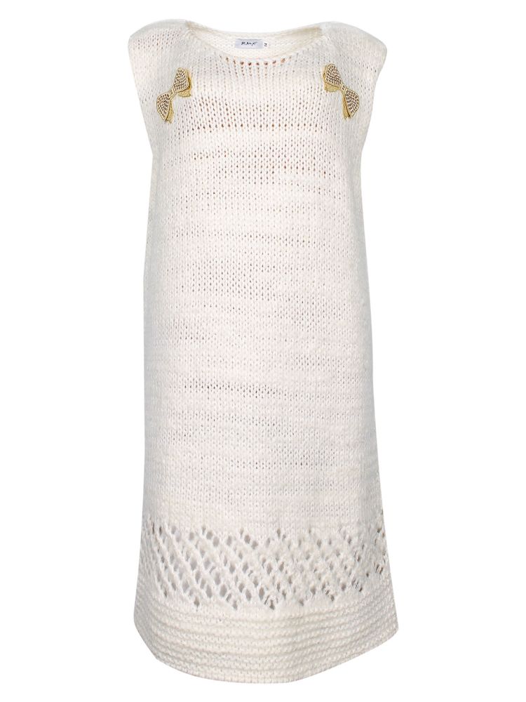 Платье вязаное с бантиками Remix экрю