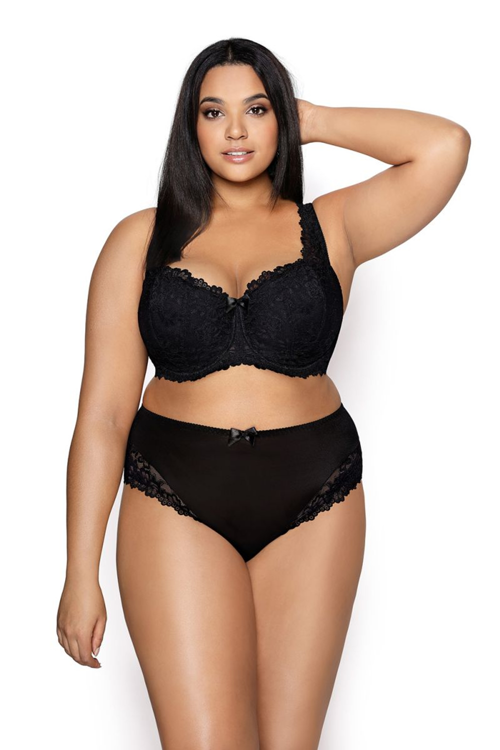 Трусы-слип Carmela с отделкой вырезов кружевом (Размер: 42) (Цвет: черный)