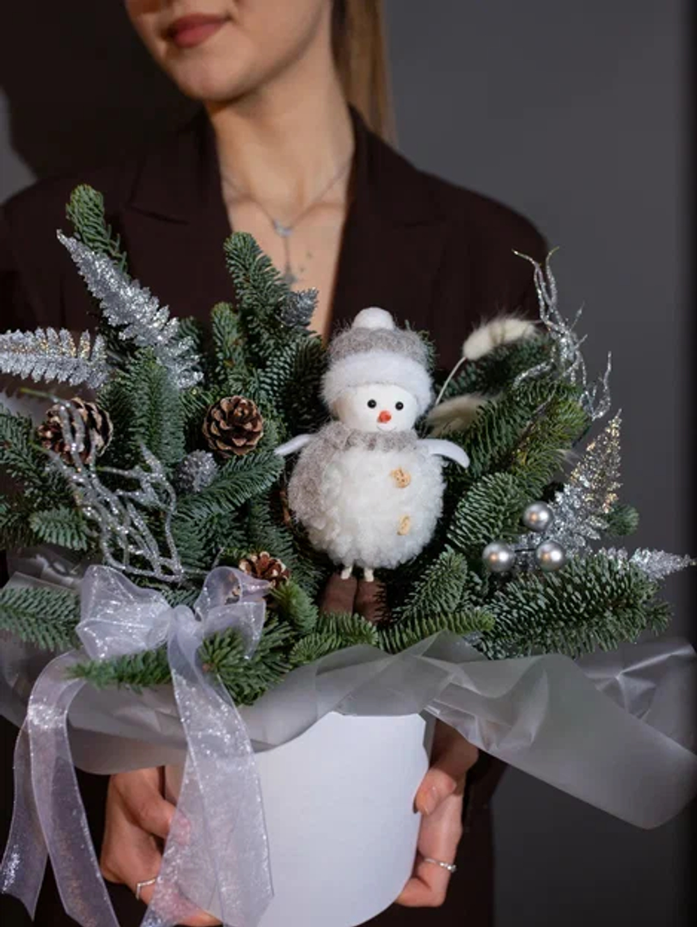 Новогодняя композиция Снеговичок