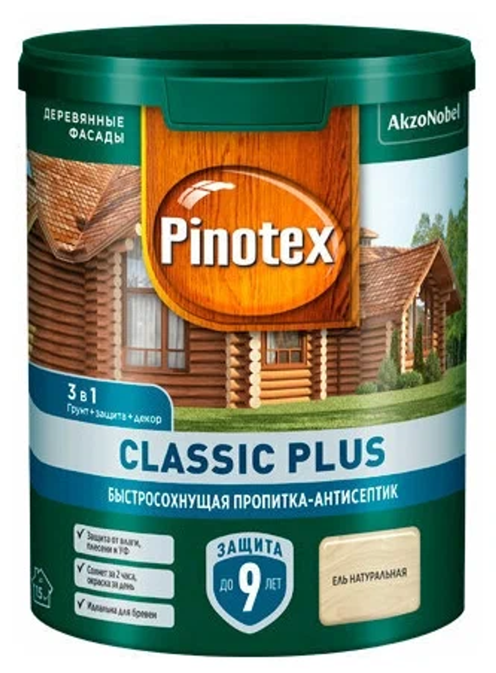 Защитная пропитка Pinotex Classic Plus 3в1 ель натуральная (0,9л)