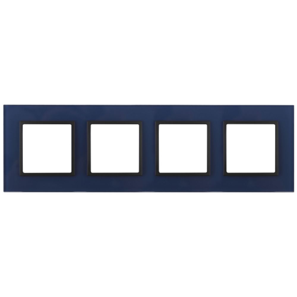 14-5104-29 ЭРА Рамка на 4 поста, стекло, Эра Elegance, синий+антр